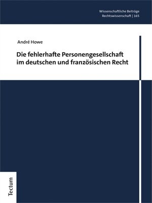 cover image of Die fehlerhafte Personengesellschaft im deutschen und französischen Recht